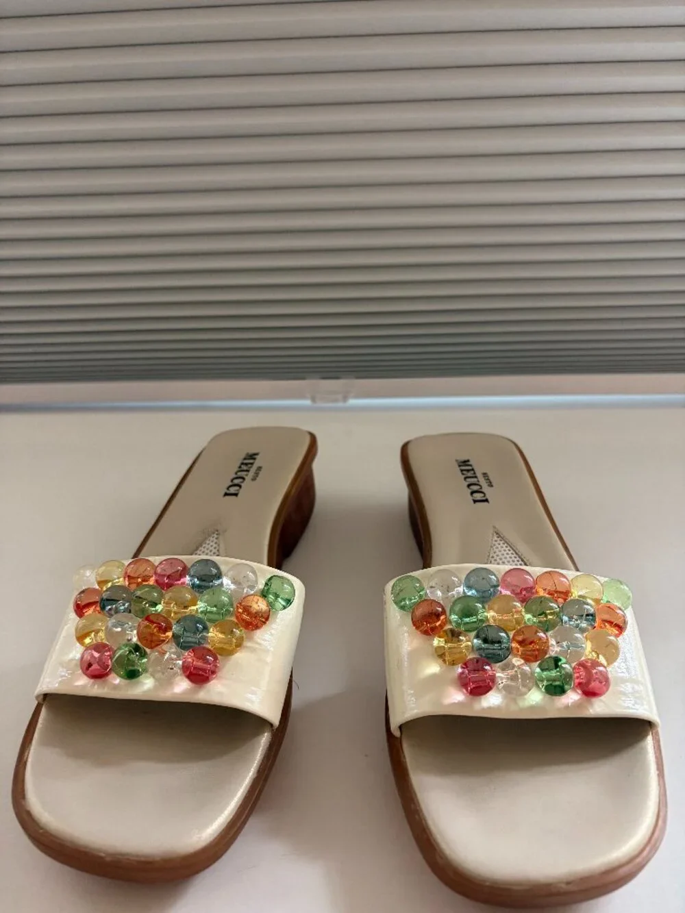 Sesto Meucci White Bubble Sandals with Foot Support